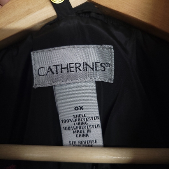 NWT Catherines 3-in-1 Parka Anorak Jacket, black red size 0X - Picture 8 of 14